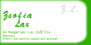 zsofia lax business card